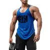 Summer Y Back Gym Stringer Tank Top Men Cotton Clothing Bodybuilding ärmlös skjorta Fitness Vest Muscle Singlets Workout Tank 240304