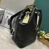 Gaston Champagne Designer Mochila De Couro Preto Taurillon Mochila Com Cordão Balde De Ombros Duplos Bolsa De Luxo Mochilas Tote Bolsas Moda Back Packs