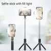 Gimbal 3in1 Wireless Bluetooth Selfie Stick Selfie Stativ mit Selbst Timer Füllung Licht für iOS/Android/Xiaomi -Taste Verschlussstift Stick Stick