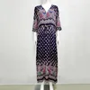 Fashion Spring Summer Long Bohemian Beach Dres Half Sleeve Vintage Retro Floral Maxi Dresses Vestidos Mujer sundress 240308