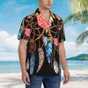 Chemises décontractées pour hommes Dream Catcher Beach Shirt Fleur rouge Imprimer Hawaiian Hommes Vintage Blouses à manches courtes Street Style Design Tops