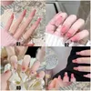 Kunstnagels 24 stks / doos Ballerina Manicure Tool Fl Er Kunstmatige doodskist Fake Nail Tips Draagbaar Drop Delivery Gezondheid Schoonheid Art Salon Otkne