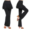 Stage Wear Square Dance Costume Jupe Pantalon Femmes Lait Soie Latine Danse Pratique Performance