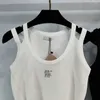 Kadın Tankları Camis Designer İlkbahar ve Yaz Yeni Nanyou Miu Yaşını Azaltan tatlı kız tarzı zayıflama eklemesi çok yönlü minimalist örgü yelek av19