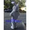 Mascot Costumes White Long Fur Easter Bunny Osterhase Rabbit Hare Mascot Cartoon Character Costume Dressed Walking Street Zx411