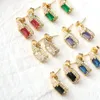 Orecchini a bottone 10 paia di pietre zirconi quadrati bling per gioielli di moda da donna 2024 tendenza coreana