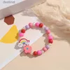 Bracelet en perles de pop-corn pour enfants et femmes, joli pendentif nuage arc-en-ciel, breloque pour filles, L24213