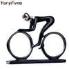 Yuryfvna Bicycle Statue DHAMPION Cyclist Sculpture Figurine Resin Modern Abstract Art Athlete Bicycler Figurine Home Decor Q0525307k