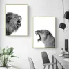 2 adet tuval boyama aslan ve aslan poster hayvan duvar sanat baskı resim siyah beyaz ormanlık oturma odası ev dekor1228k