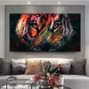 Zdjęcia ścienne Streszczenie kolorowe tygrysy plakaty i druki na płótnie dekoracja malowania na salon Poster Animal Poster230s