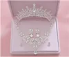 Bling Bling Set Crowns Necklace Earrings Alloy Crystal Sequined Bridal Jewelry Accessories Wedding Tiaras Headpieces Suit1453619