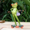 Résine grenouille Animal artisanat 3D grenouille Figurine maison bureau bureau décoration jardin intérieur extérieur Miniatures Y2001062516