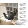 Inne Cat Supplies Cats Zestaw do treningu toaletowego PVC Pet Cute Mark Box Zestaw Profesjonalny trener sprzątania szczeniaka na siedzenie 257m