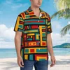 Men's Casual Shirts Colorful De Stijl Hawaiian Shirt Male Beach In The City Short-Sleeved Harajuku Printed Trendy Oversize Blouses