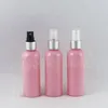 Garrafa de plástico rosa 100ml com bomba spray prateada, sub-engarrafamento de maquiagem 100cc, garrafa de embalagem de água cosmética (50 unidades) idhwn