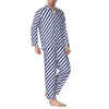 Mäns sömnkläder Nautisk signal Autumn Färgglada flaggor Mönster Casual överdimensionerad pyjamas sätter manlig långärmad fritid Anpassad nattkläder