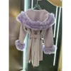 Fashion Haining Double 2023 Sided Cashmere Women's Mid Length Luxury Slim Fit Fox Fur Grass Coat 2370