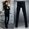 Jeans neri micro elastici skinny da uomo adolescenti pantaloni casual a matita in cotone sottile ragazzo bello pantaloni hip hop 28-34 743