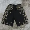 Herrshorts svart vintage paisley tryck män andas tryckt tröja sociala klubbkläder