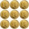 مجموعة كاملة من المملكة المتحدة مجموعة كاملة 1902-1910 9pcs عملة بريطانية الملك إدوارد السابع 1 Sovereign Matt 24-K COLET COLONS 314X