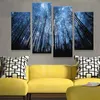 4pcs set Unframed Moonligh Forest Shinning Sky Oil Painting On Canvas Giclee Wall Art Painting Art Picture For Home Decor245u