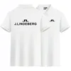 Verano Golf de alta calidad de algodón para hombre Polo camisas camisa transpirable J Lindeberg camisetas de manga corta ocio hombre Polos 240226