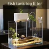 Aquarium Desktop Small Fish Tank Hanging Circulating Filter ThreeInone Oxygen Supply Lighting Aquarium Accessorie 240226