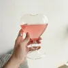 Copos de vinho decoração para casa vaso de vidro de água copo criativo sul coreia ins-estilo feminino em forma de coração bebida potável