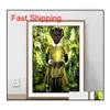 Peintures Ruud Van Empel Œuvres d'art debout en robe jaune verte affiche d'art décoration murale photos imprimer unfram qylcKK emballage2010198a