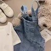 Version coréenne Casual Vêtements pour enfants Printemps Automne Garçons Filles Denim Salopette Bébé Mode Allmatch Lâche Pantalons longs 240307