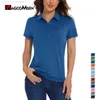 T-Shirt Femme MAGCOMSEN chemises de Tennis pour femmes T-shirts d'été légers à manches courtes UPF 50 + chemises à col hauts athlétiques L24312 L24312