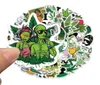 50Pcs Green Leaves Sticker Plant Character Smoking DIY Stickers For Guitar Kids Tay Game Motorcycle Car Skateboard Luggage Decals5154699