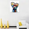 pop art handgeschilderde cartoon dier canvas olieverfschilderij woonkamer woondecoratie moderne schilderijen met bril kikker ingelijst a213z