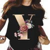 T-shirt Femme 26 Police de pari floral T-shirt classique Mode d'été Harajuku Kaii T-shirt Femmes Top T-shirts Fe L24312