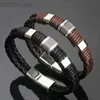 Bracelet Gentleman Cuir Titane Acier Inoxydable Tressé Fermoir Bracelet Bracelet pour Hommes et Femmes Rétro Bracelets Bracelets Bijoux A ++ ldd240312