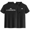 Verano Golf de alta calidad de algodón para hombre Polo camisas camisa transpirable J Lindeberg camisetas de manga corta ocio hombre Polos 240226