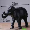 Statua di elefante nero astratto moderno Ornamenti in resina Accessori per la decorazione della casa Regalo Scultura geometrica di elefante in resina207l