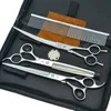 8 0Inch Paarse Draak Pet Grooming Schaar Set JP440C Professionele Hond Schaar Haar Knippen Rechte Gebogen Nagelschaar 190J