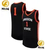 Maillot de basket-ball des castors de l'État de l'Oregon 2024 2 Josiah Lake 3 Gavin Marrs 11 DaJohn Craig 13 Nate Meithof OSU Maillots cousus sur mesure