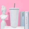 Kreative Bling Strass Dünne Tumbler Stroh Tassen Trinken Flasche Isolierung Auto Tassen Kaffee Tasse Tee Wasser Flasche Frauen Geschenk