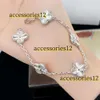 Bangle Charm Bracelets Four Leaf Clover Bracelet Made Of Natural Shells Natural Agate Real Agate Gold Plated 18K Designer Woman T0P Quality Highest Counter Quality