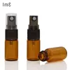 Amber Glass Bottle 3 ml 5 ml 10 ml sprayflaskor med svart fin dimspumpsprut för eterisk olja parfym aromaterapi flaska fcnko