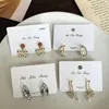 Boucles d'oreilles en argent Sterling 925 pour femmes, 10/20 pièces/lot, strass aiguille, cœur, papillon, fleurs, bijoux, vente en gros