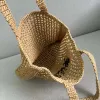 Beach Fashion Mesh Hollow Woven for Summer Straw Black Apricot Summer Woven Vacation Bag Large Capacity Shopping