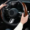 Steering Wheel Covers Car Housing Interior Modified Sandalwood Protector Card Holder