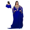 Ropa étnica Royal Dubai Estilo marroquí Kaftan Farasha Jalabiya Maxi Abaya Vestido de manga de campana