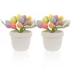 Garden Decorations 2 Pcs Easter Eggs Bonsai Statue Festival Decoraiton Decoration Home Party Favor