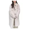 Ny vinter 2023 Haining Lamb Wool Sheep Cut Fleece Integrated Fur Women's Long Coat 8304