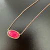 Ontwerper Kendrascott Jewelry ELISA -serie Instagram Style Simple and Fresh Rhododendron Pink Azalea Collarbone Chain ketting voor vrouwen 2136