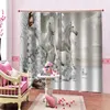 Curtain & Drapes 3D Po Custom Size Wall Brick White Horse Curtains Polyester Microfiber Fabric For Bedroom Living Room Decor249x